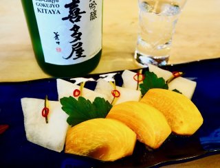 「千枚蕪と柿の酢物」シャクシャクとトロッのハーモニー