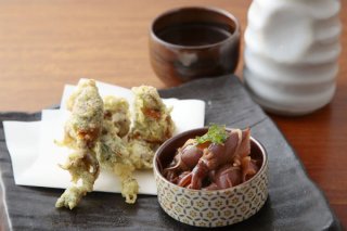 「ホタルイカの生姜醤油煮と天ぷら」春の味覚を2つの料理に