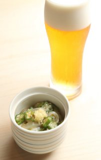 「イカとオクラの生姜醤油和え」お酒とご飯とおそばにも合う