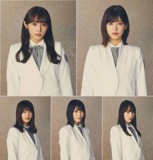 筆者が個別トーク会に参加した顔面が強すぎる櫻坂46メンバーの皆さん／櫻坂46公式サイトより〈渡辺梨加（左上）、渡邉理佐（右上）、田村保乃（左下）、森田ひかる（中央下）、守屋麗奈（右下）〉