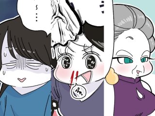 モジョ子、コミ、ママ（漫画:おくげちゃん）