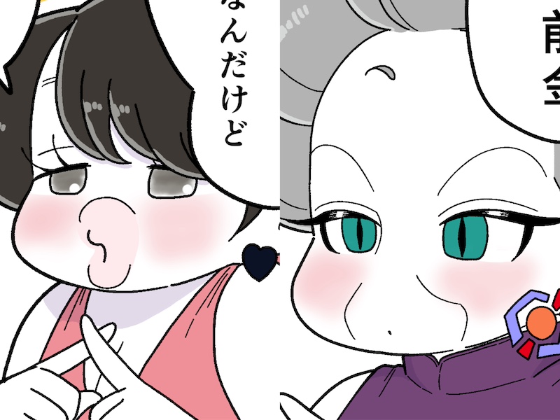 左からマキさん、ママ（漫画:おくげちゃん）