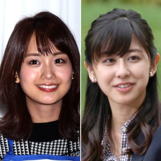 フジの井上清華アナ（右）とテレ朝の斎藤ちはるアナ（Ｃ）日刊ゲンダイ