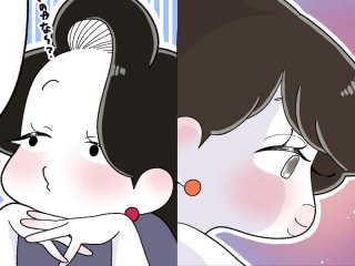左からコミ、マキさん（漫画:おくげちゃん）