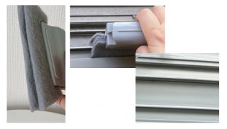 ブラシをサッシの溝にフィット／（写真:canちゃん）